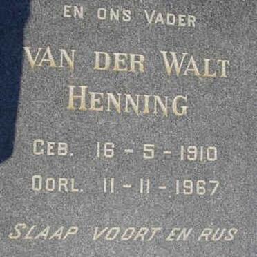 WALT Henning, van der 1910-1967