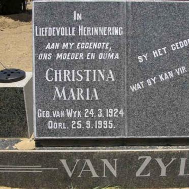 ZYL Christina Maria, van nee VAN WYK 1924-1995