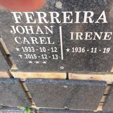 FERREIRA Johan Carel 1933-2015 &amp; Irene 1936-
