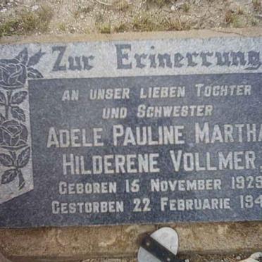 VOLLMER Adele Pauline Martha Hilderene 1929-1943