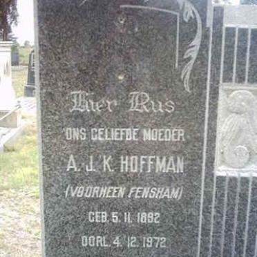 HOFFMAN A.J.K. formerly FENSHAM 1892-1972