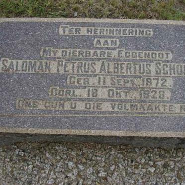 SCHOEMAN Saloman Petrus Albertus 1872-1928