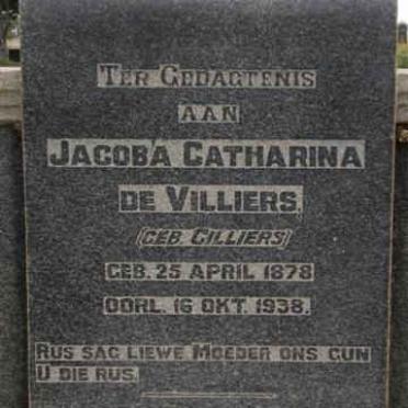 VILLIERS Jacoba Catharina, de nee CILLIERS 1878-1938