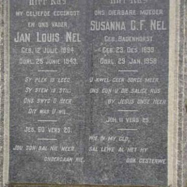NEL Jan Louis 1894-1943 &amp; Susanna C.F. BADENHORST 1899-1958