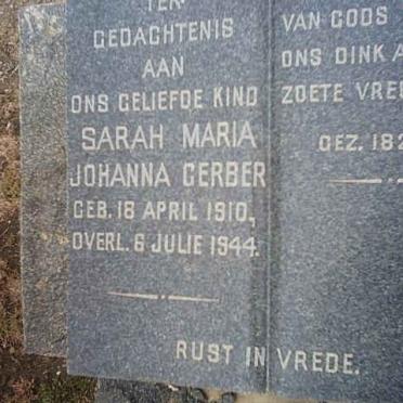 GERBER Sarah Maria Johanna 1910-1944