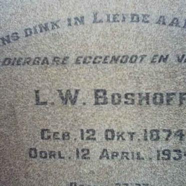 BOSHOFF L.W. 1874-1934