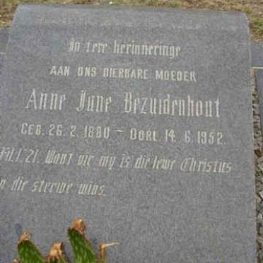 BEZUIDENHOUT Anne June 1880-1952