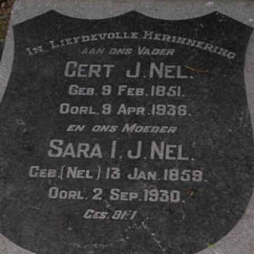 NEL Gert J. 1851-1936 &amp; Sara I.J. NEL 1859-1930