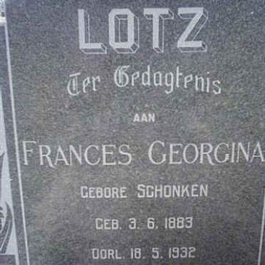 LOTZ Frances Georgina nee SCHONKEN 1883-1932