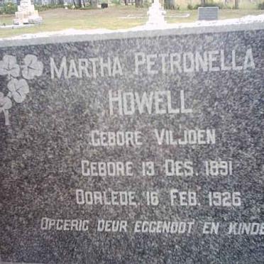 HOWELL Martha Petronella nee VILJOEN 1891-1926