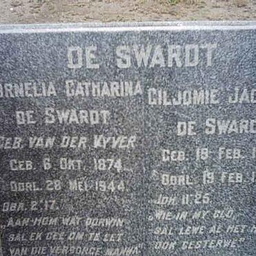 SWARDT Giljomie Jacobus, de 1873-1946 &amp; Cornelia Catharina VAN DER VYVER 1874-1944