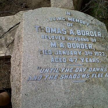 BORDER Thomas A. -1923