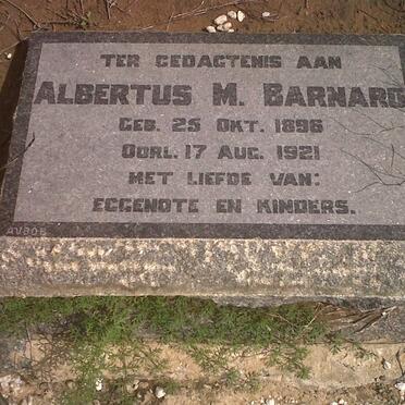 BARNARD Albertus M. 1896-1921
