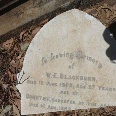 BLACKBURN W.E. -1903 :: BLACKBURN Dorothy -1899