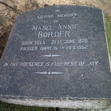 BORDER Mabel Annie nee VELS 1870-1952