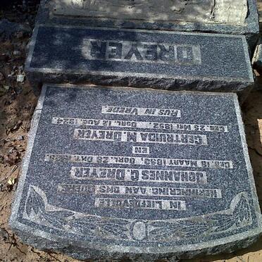 DREYER Johannes G. 1850-1925 &amp; Gertruida M. 1852-1924