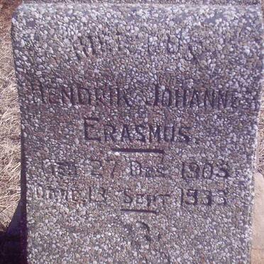 ERASMUS Hendrik Johannes 1905-1933