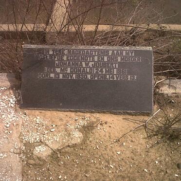 JOUBERT Johanna W. nee Mc DONALD 1861-1930