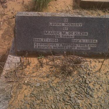 KLERK Maude M., de nee GIBBON 1904-1934