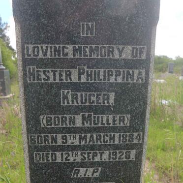 KRUGER Hester Philippina nee MULLER 1884-1928
