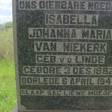 NIEKERK Erasmus Adriaan, van 1882-1931 &amp; Isabella Johanna Maria V.D.LINDE 1882-1944