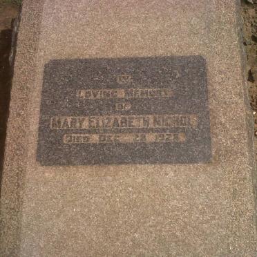 NICHOL Mary Elizabeth -1928