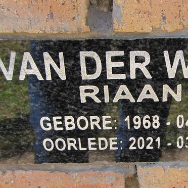 WALT Riaan, van der 1968-2021