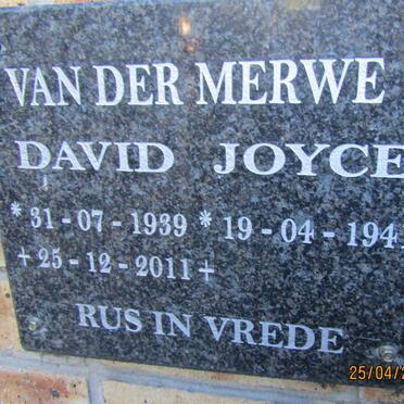 MERWE David, van der 1939-2011 &amp; Joyce 1941-