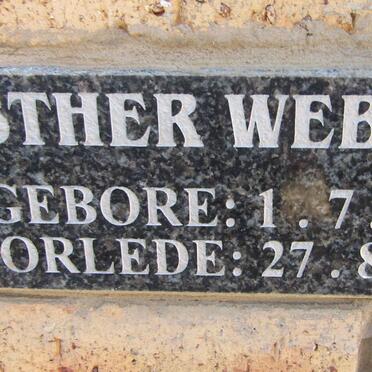 WEBSTER Esther 1918-2008