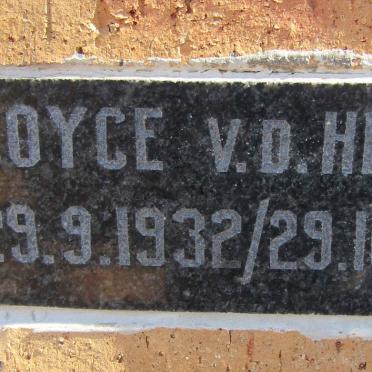 HEEVER Joyce, v.d. 1932-2010