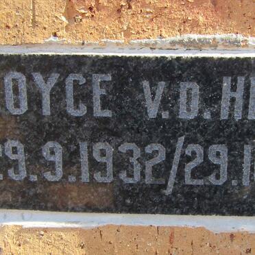HEEVER Joyce, v.d. 1932-2010