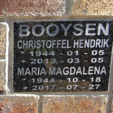BOOYSEN Christoffel Hendrik 1944-2013 &amp; Maria Magdalena 1944-2017
