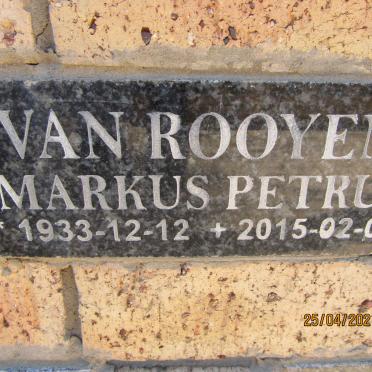 ROOYEN Markus Petrus, van 1933-2015