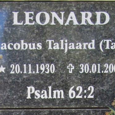 LEONARD Jacobus Taljaard 1930-2009