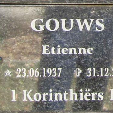 GOUWS Etienne 1937-2012