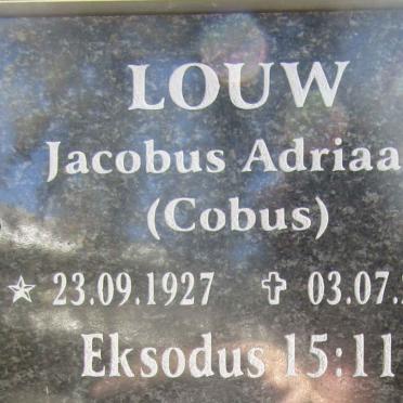 LOUW Jacobus Adriaan 1927-2020