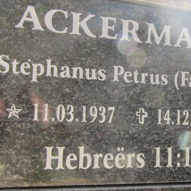 ACKERMAN Stephanus Petrus 1937-2011