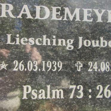 RADEMEYER Liesching Joubert 1939-2019