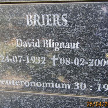 BRIERS David Blignaut 1932-2009