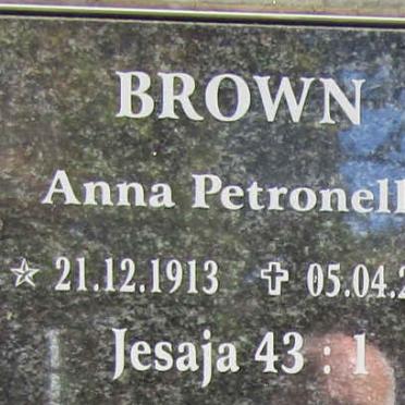 BROWN Anna Petronella 1913-2009