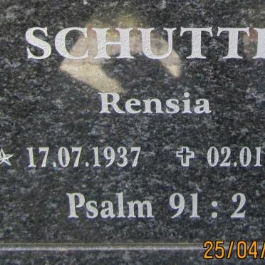 SCHUTTE Rensia 1937-2018