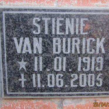 BURICK Stienie, van 1919-2005