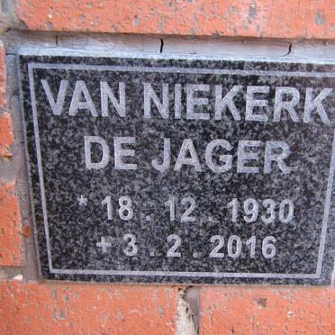 NIEKERK De Jager, van 1930-2016