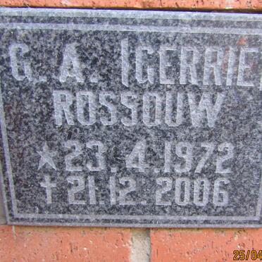 ROSSOUW G.A. 1972-2006