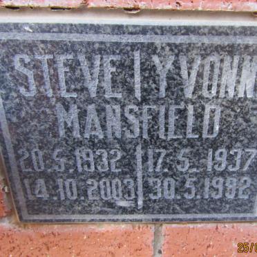 MANSFIELD Steve 1932-2003 &amp; Yvonne 1937-1992