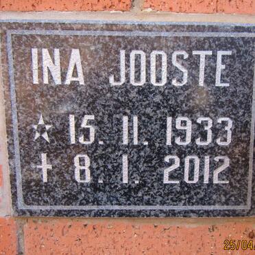 JOOSTE Ina 1933-2012