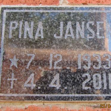 JANSEN Pina 1933-2011