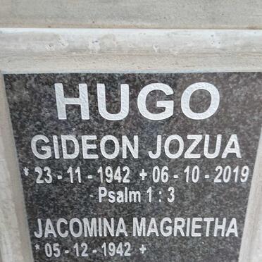 HUGO Gideon Jozua 1942-2019 &amp; Jacomina Magrietha 1942-