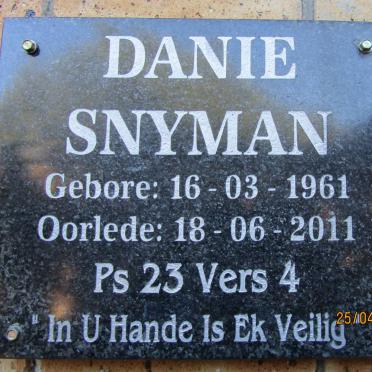 SNYMAN Danie 1961-2011