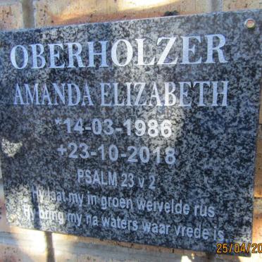 OBERHOLZER Amanda Elizabeth 1986-2018